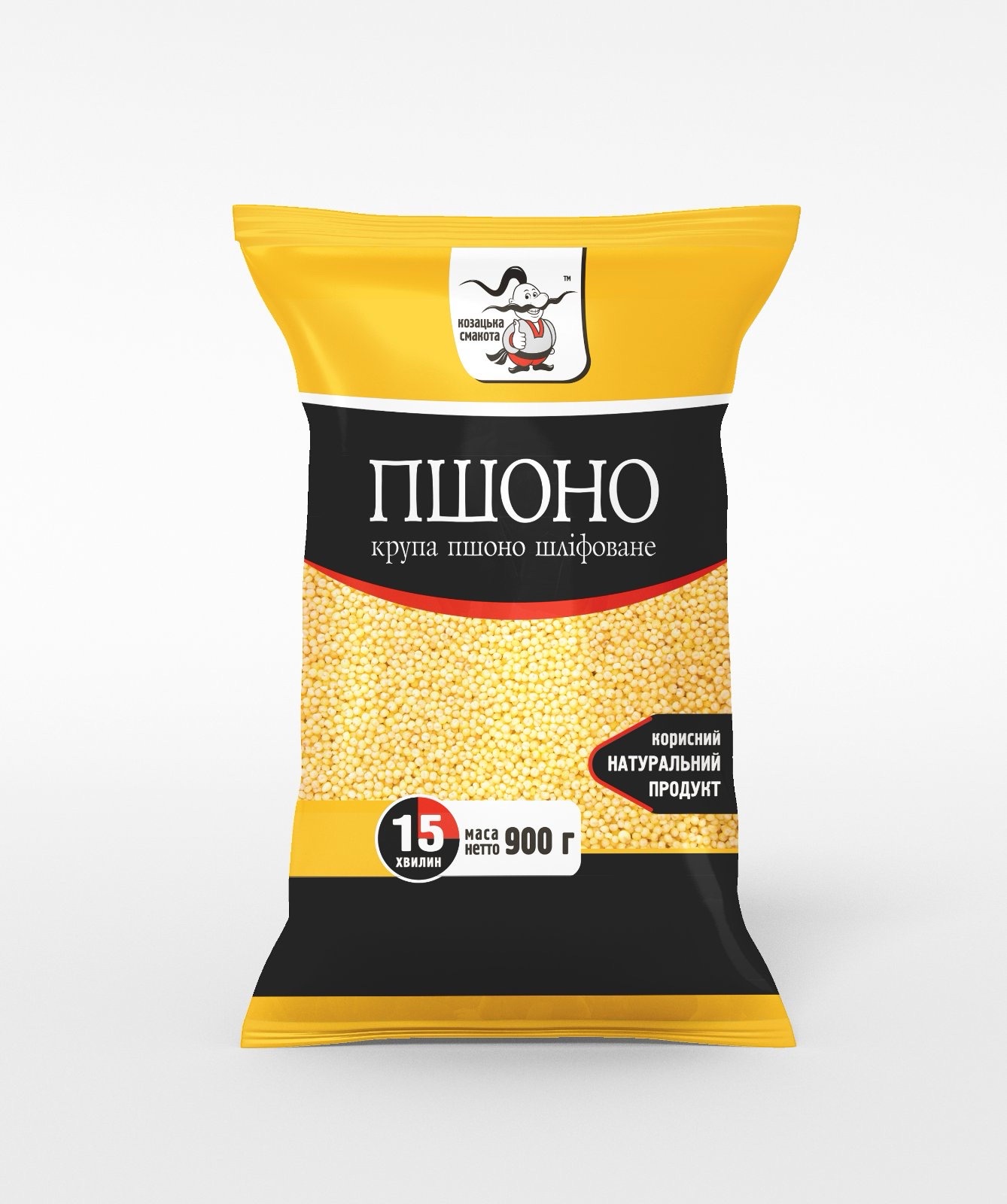 Крупа пшоно шліфоване 900 г. /ТМ "Козацька смакота"